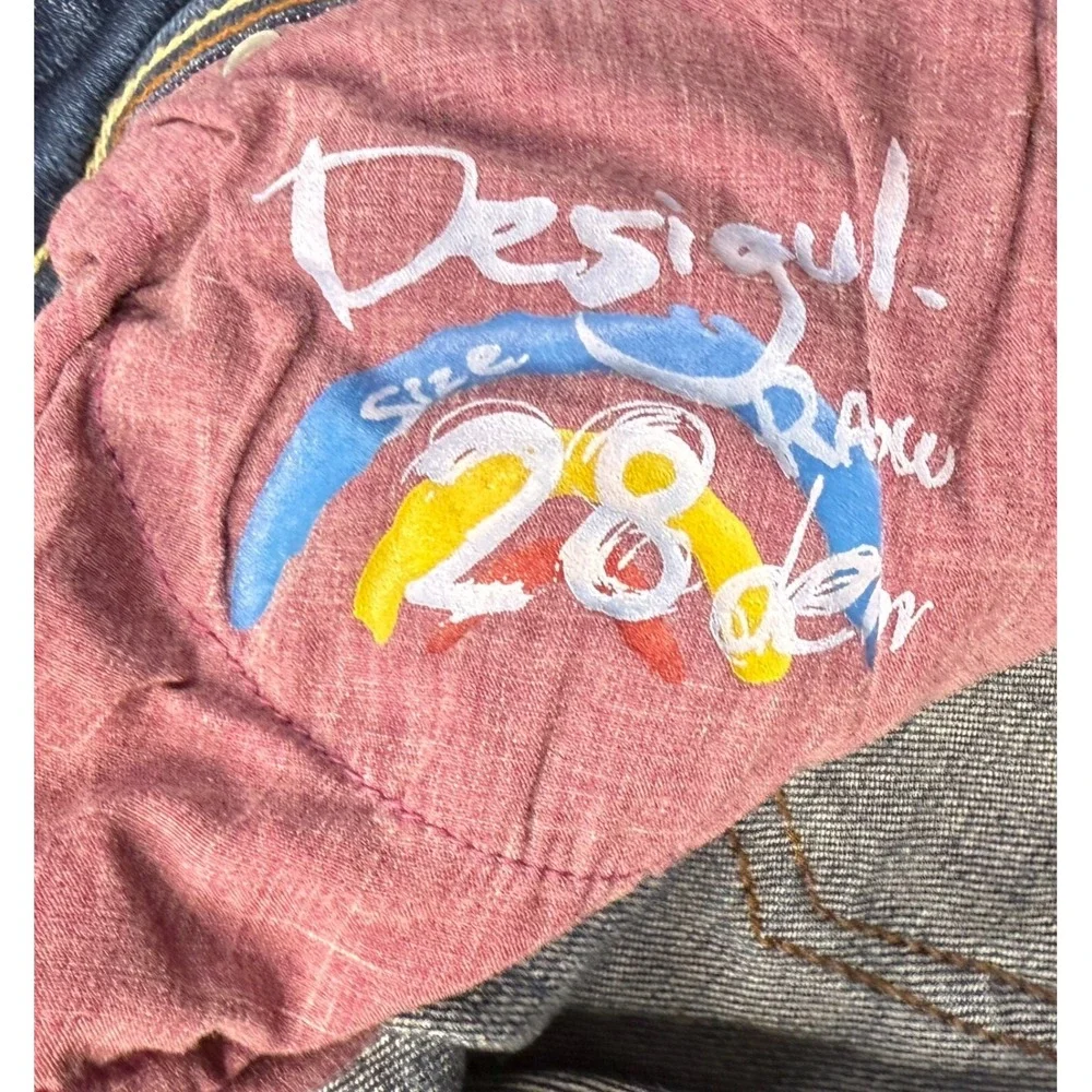 Desigual Rainbow The Pun Slim Pit Women‎ Jeans Size 28 (Actual 28x32)